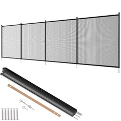 VEVOR front view of 4x12ft pool fence showing full protective barrier and visibility benefit