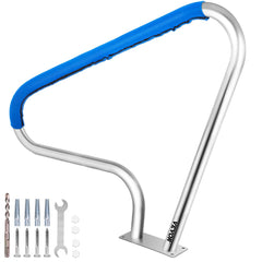 VEVOR front view of brushed stainless steel rail showing sturdy shape and stability