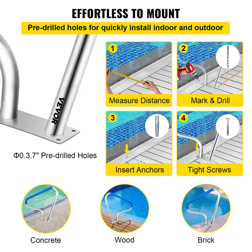 VEVOR installation kit with drill bit, screws, anchors for easy setup