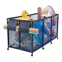 VEVOR front view of pool storage bin showing ample capacity and organized look