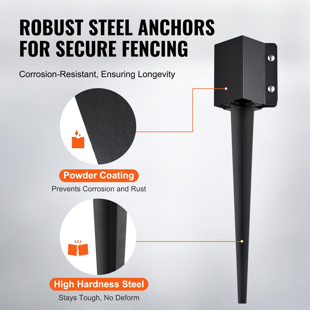 VEVOR post anchor driven into soil demonstrating secure ground support benefit