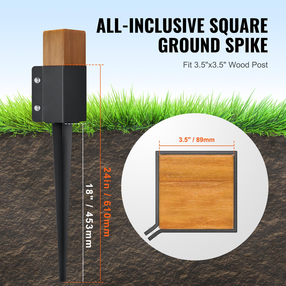 VEVOR anchor with 3.5-inch post inserted showing tight fit and stability benefit