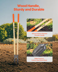 VEVOR close-up of 50Mn steel blade highlighting durable cutting edge