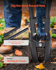 VEVOR metal blade detail highlighting 50Mn steel edge for long-lasting wear resistance