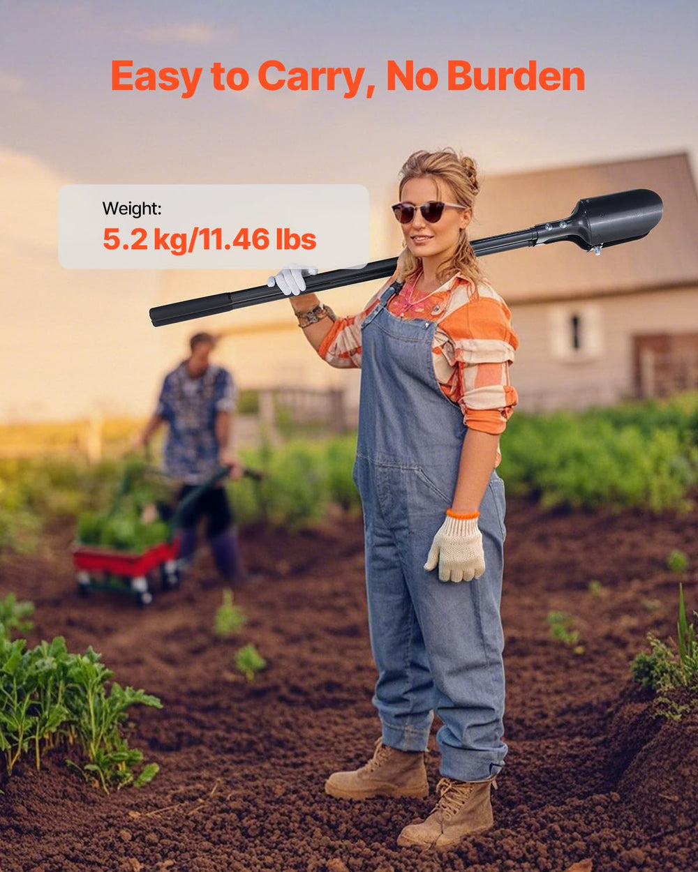 VEVOR two freshly dug holes side by side showing consistent 5.71-inch diameter results