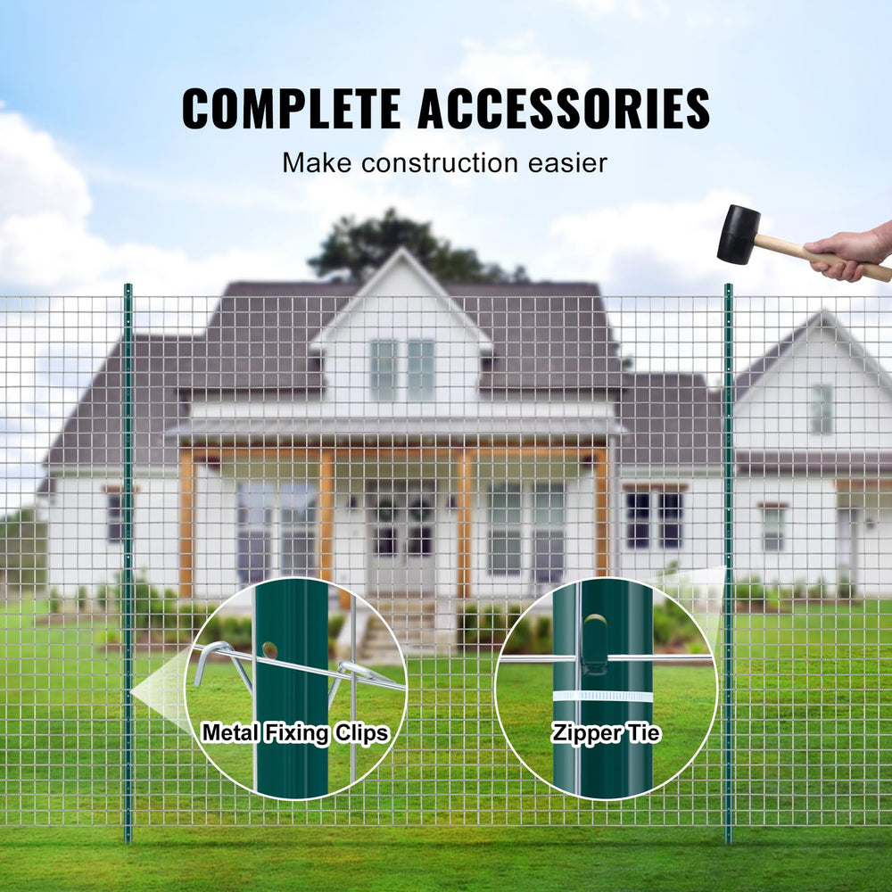 VEVOR post driven in ground demonstrating easy-installation benefit