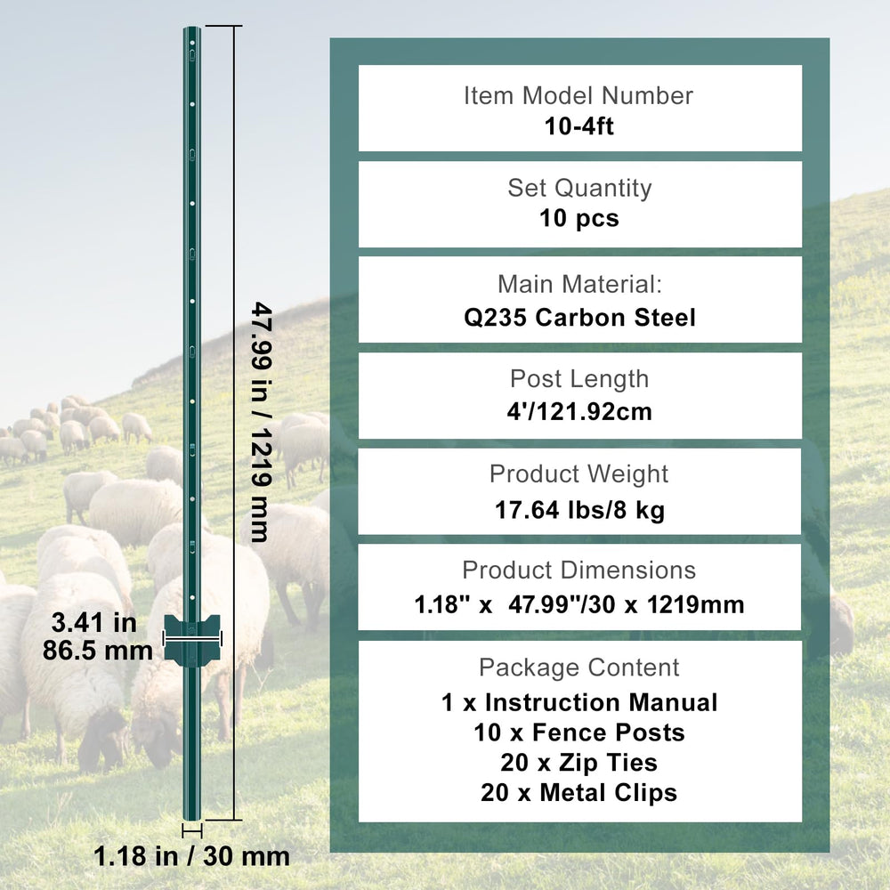 VEVOR post holding welded wire mesh demonstrating compatibility with garden fencing materials
