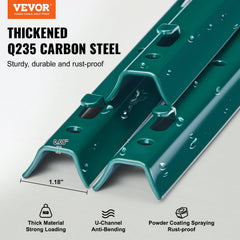 VEVOR close-up of U-channel steel profile for stronger support