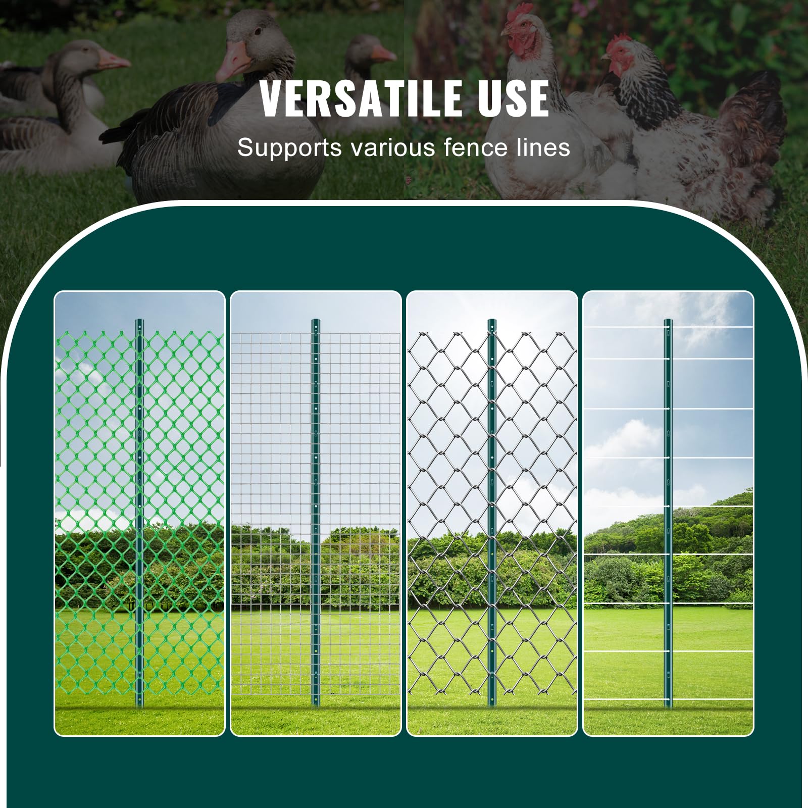 VEVOR posts installed in garden showing easy DIY installation benefit