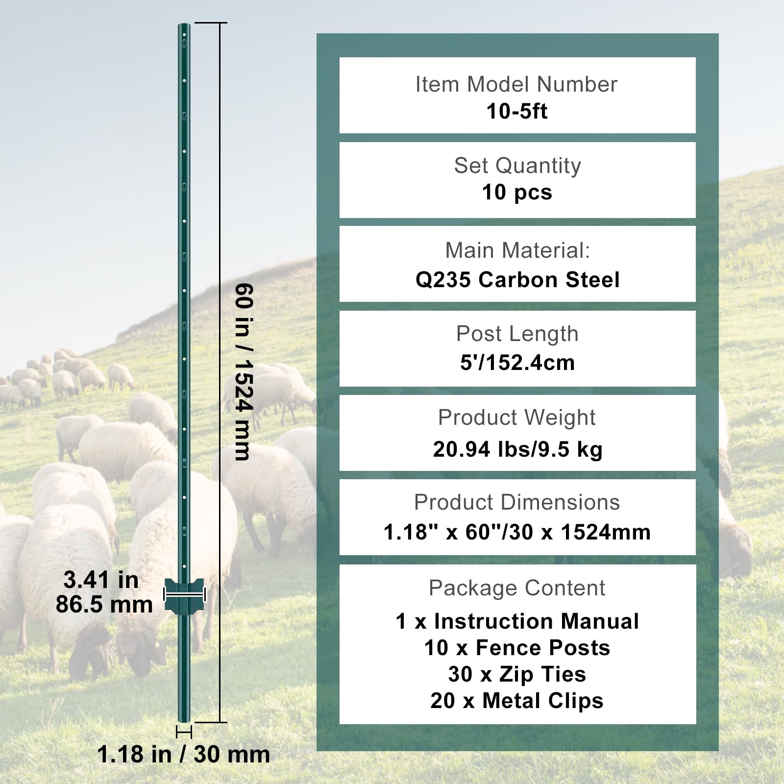 VEVOR posts with wire mesh attached showing reliable fence fastening