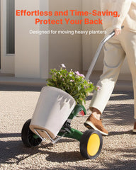 VEVOR extended handle close-up demonstrating ergonomic reach and reduced bending