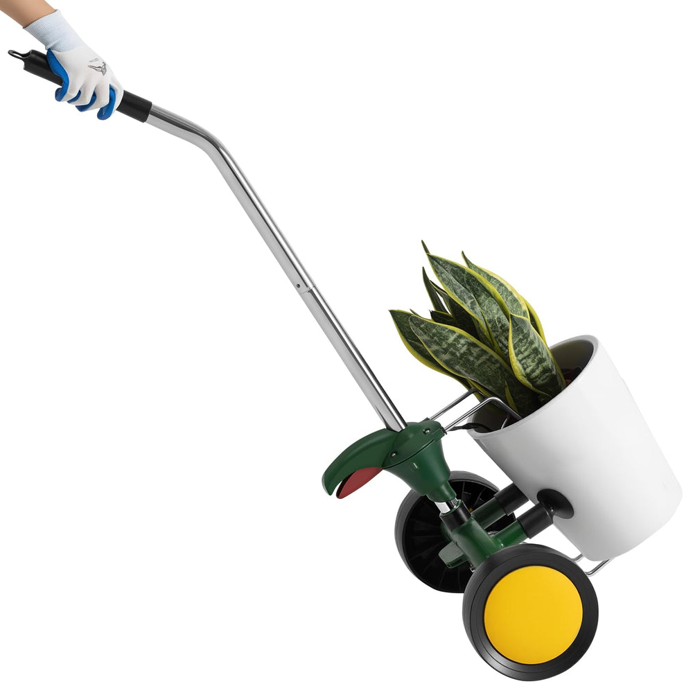VEVOR pot mover front view showing sturdy frame and extended handle for easier moving