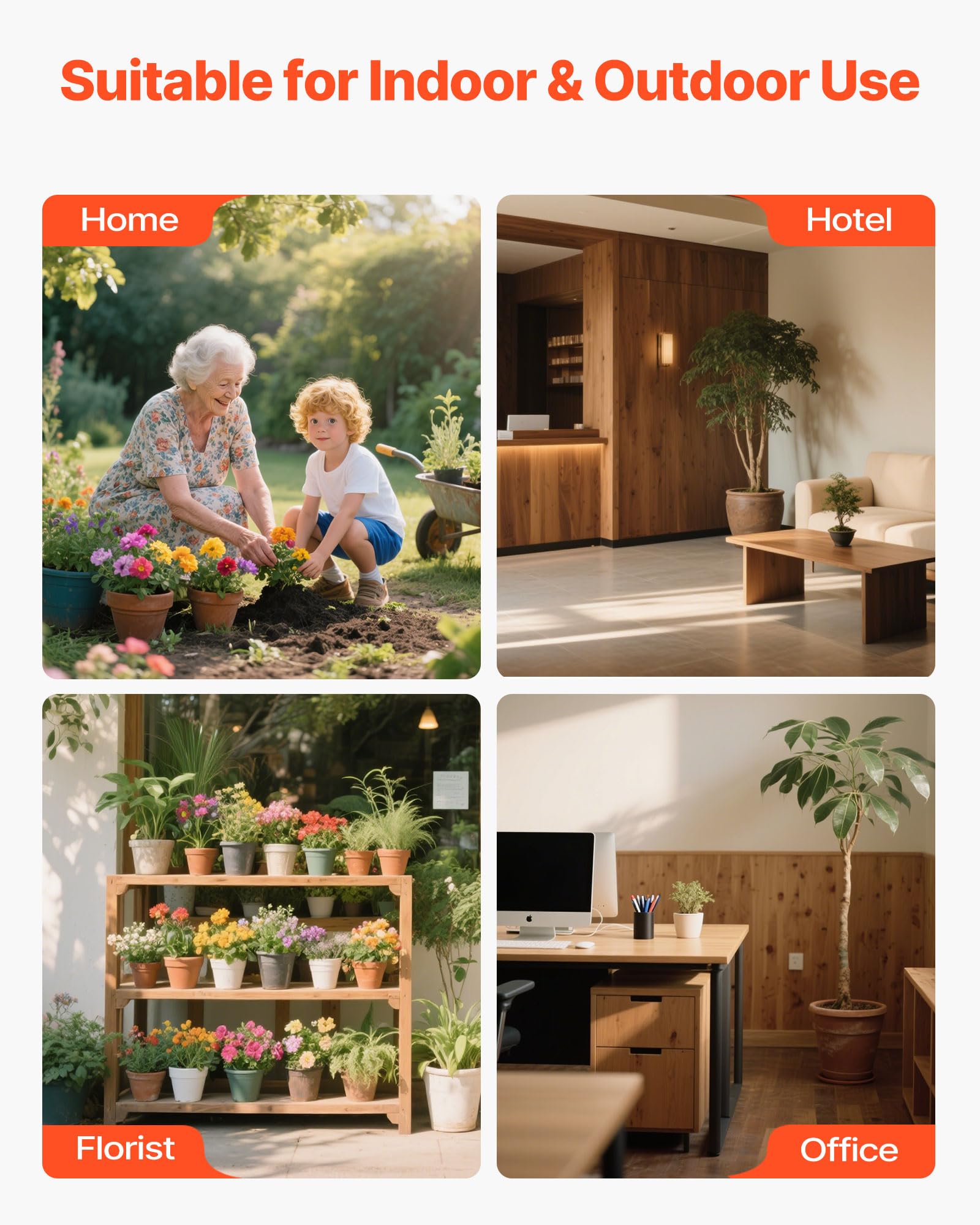 VEVOR dolly moving a large pot on a patio for effortless garden repositioning