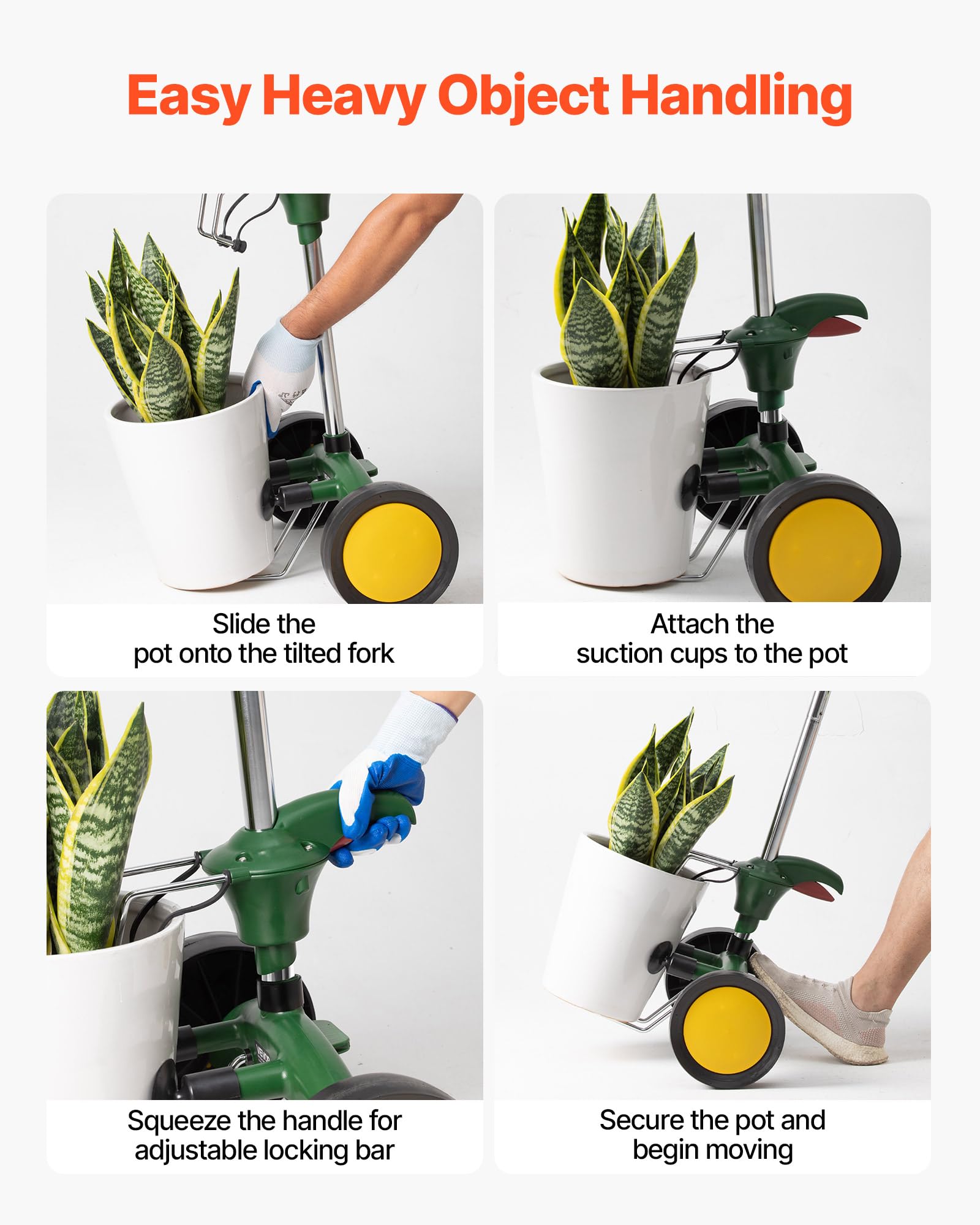 VEVOR 7.5-inch swivel wheels detail for smooth rolling and floor protection