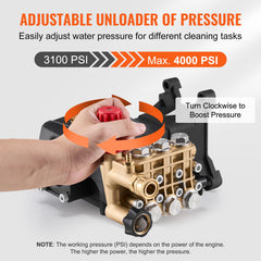 VEVOR pressure regulator knob visible to adjust output for different cleaning tasks