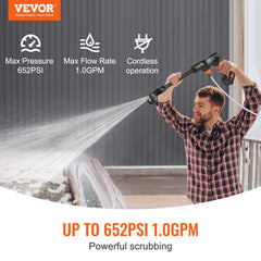 VEVOR pressure washer spraying a car, demonstrating fast grime removal benefit