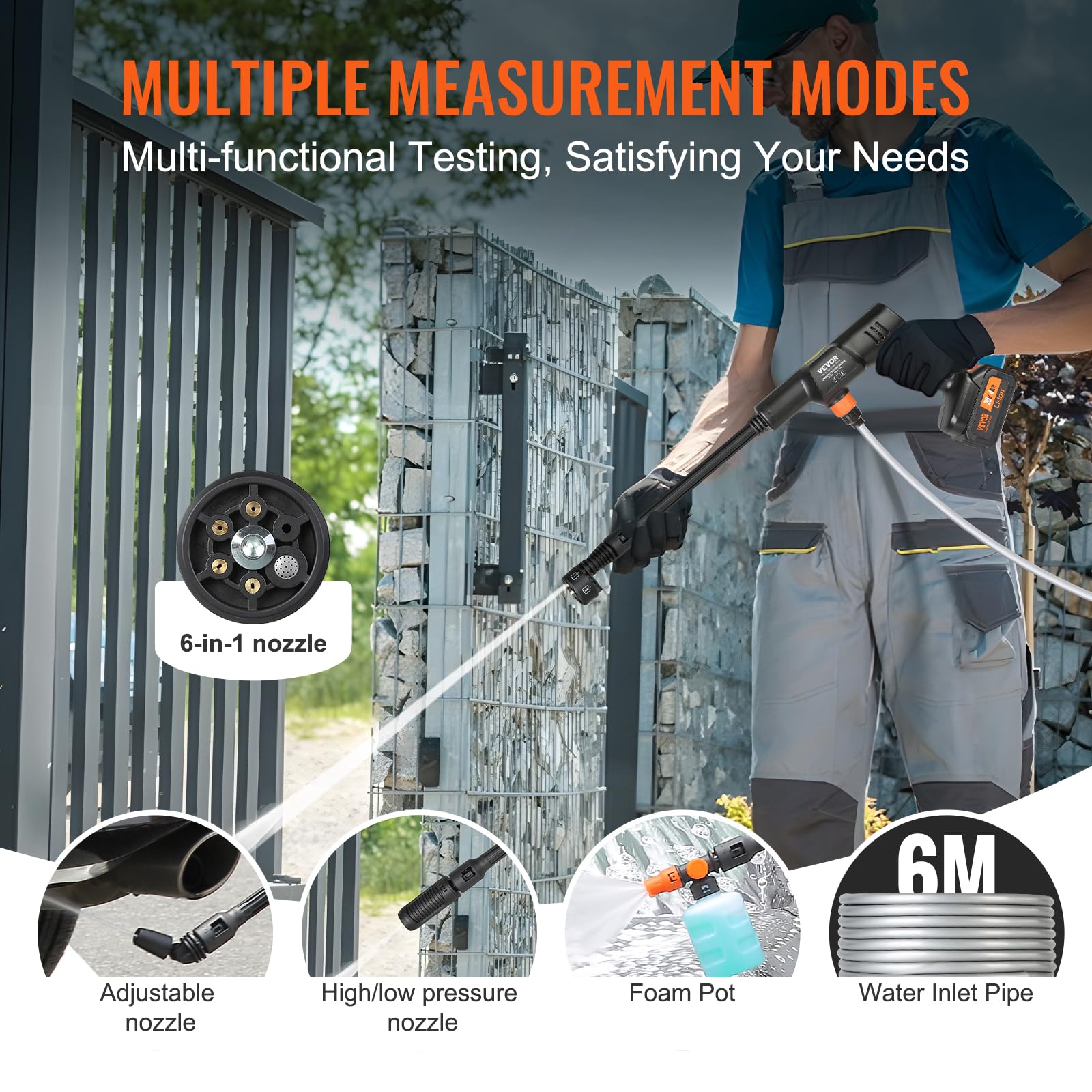 VEVOR brushless motor close-up highlighting durable, cooler-running performance