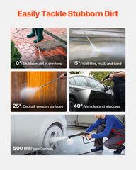 VEVOR four metal nozzles in holder showing quick-connect versatility