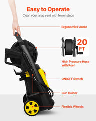 VEVOR metal nozzles and spray lance showing versatile cleaning angles benefit