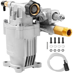VEVOR pump front view showing durable cast housing and mounting benefits