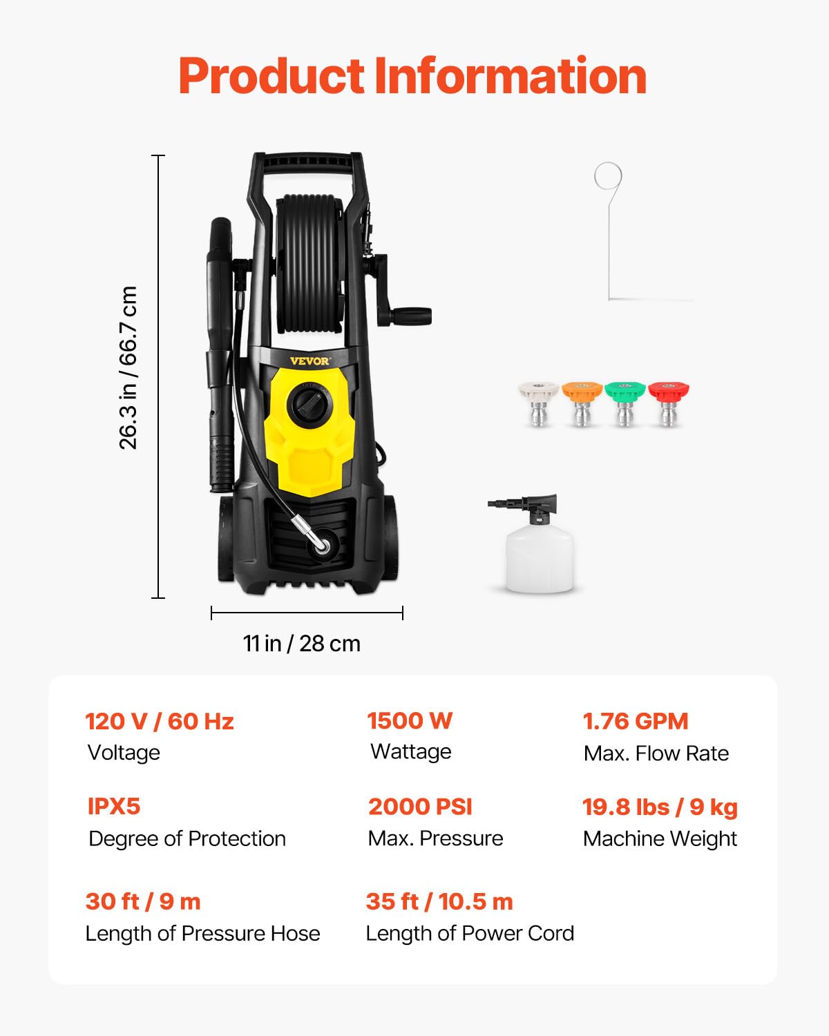 VEVOR next to household items showing scale and lightweight handling benefit