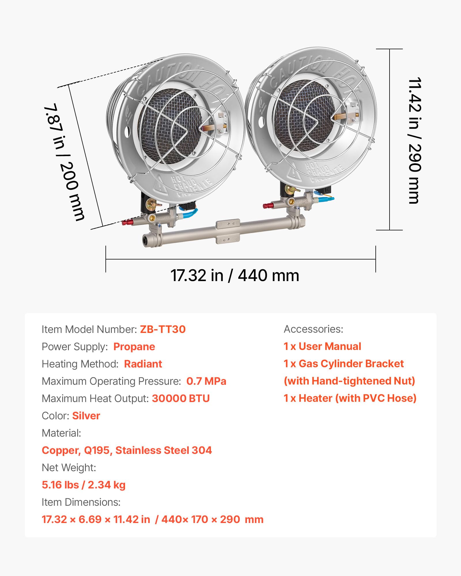 VEVOR heater used in a backyard workshop offering quick, electricity‑free heat