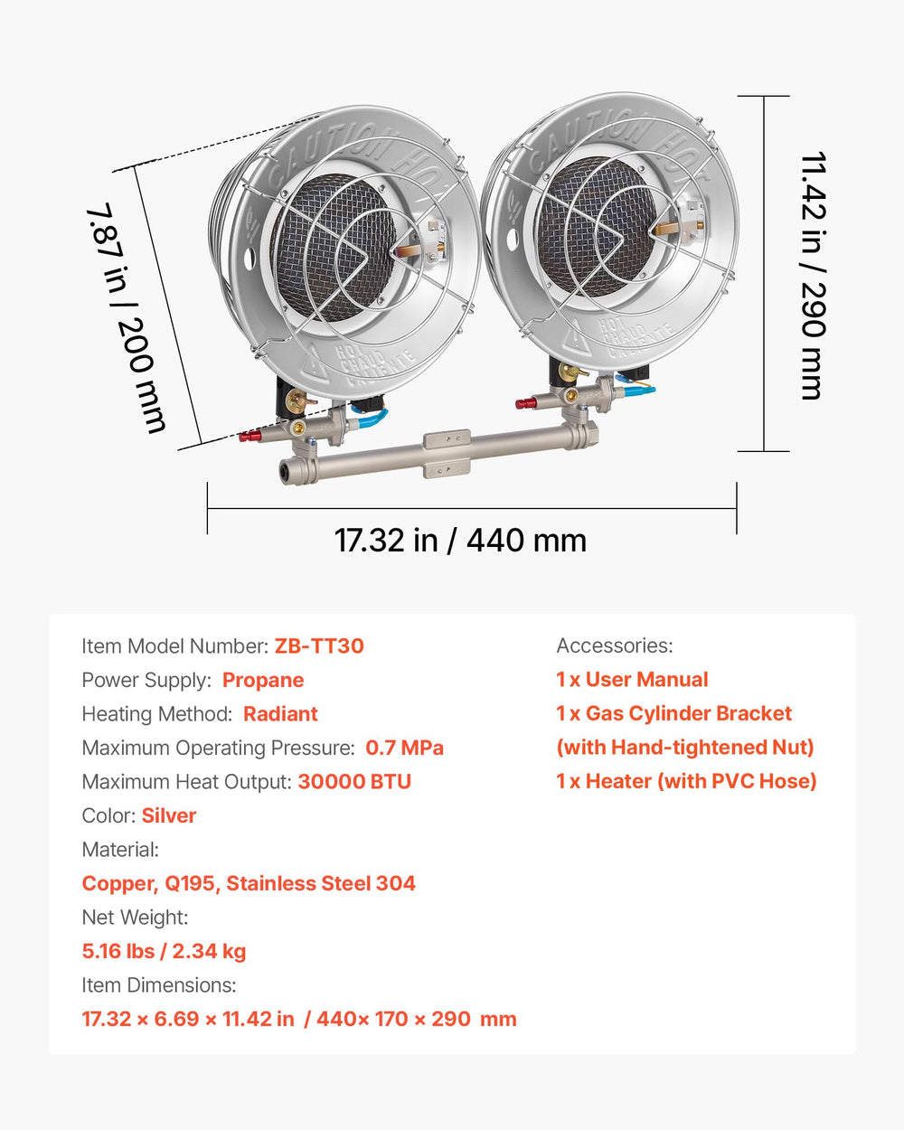 VEVOR heater used in a backyard workshop offering quick, electricity‑free heat