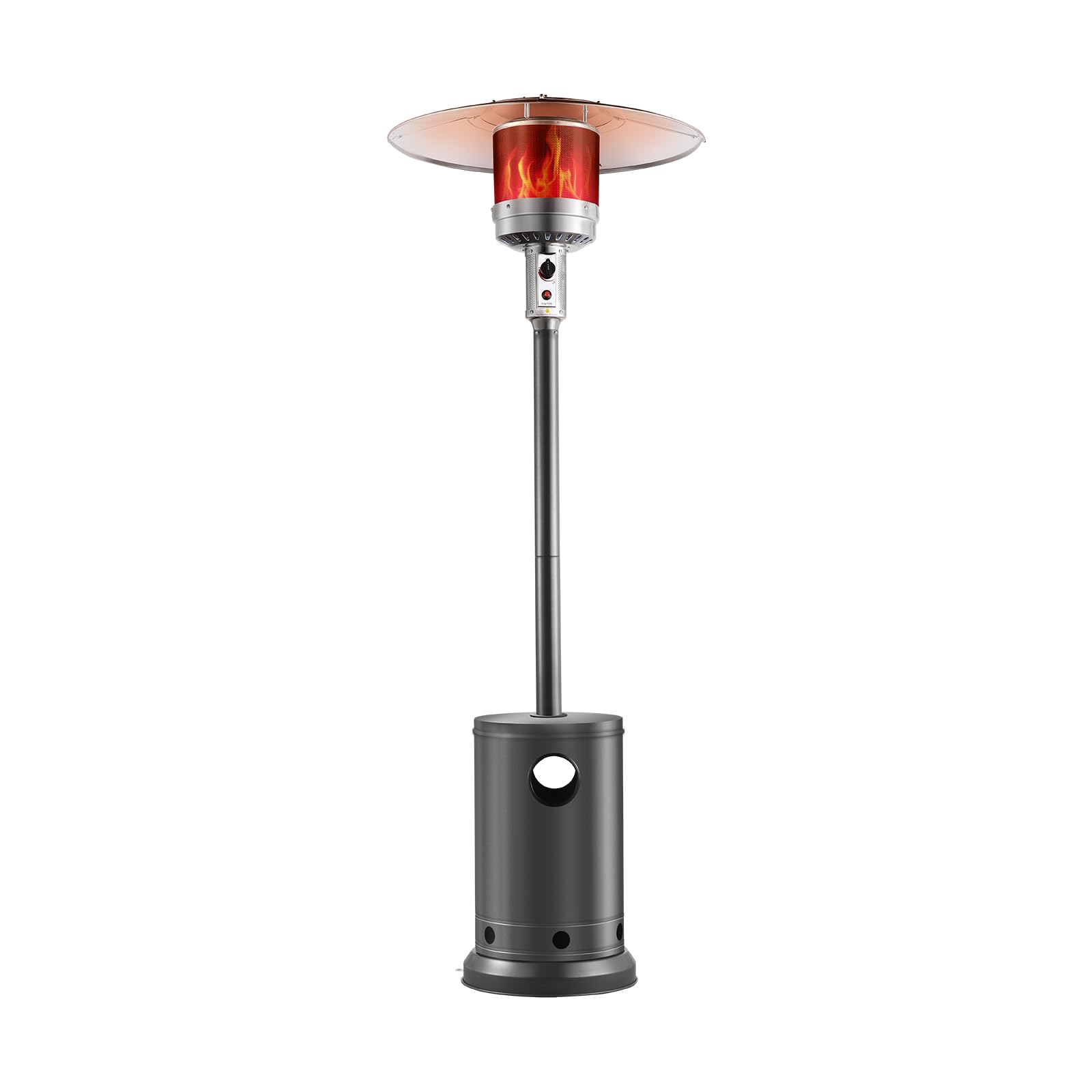 VEVOR front view showing table and heater providing cozy warmth