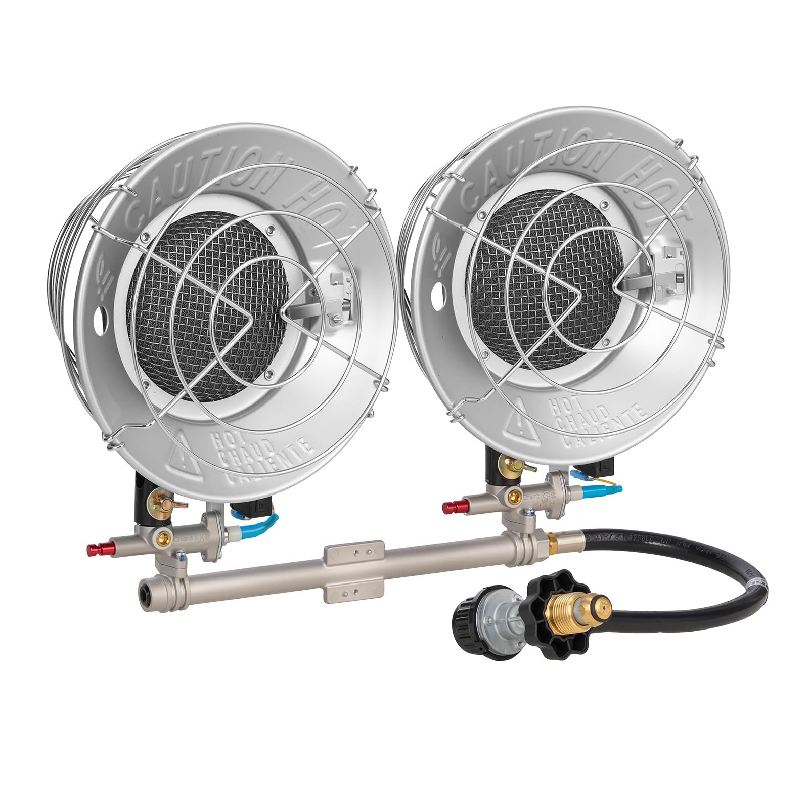 VEVOR heater packed with gear in a carry setup for transport to hunting or camping sites