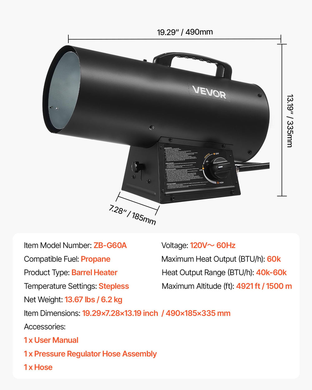 VEVOR regulator close-up showing high-altitude and large-tank compatibility benefit