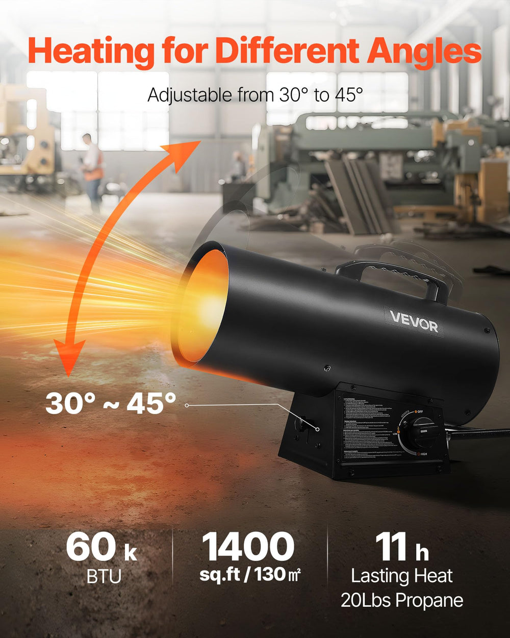 VEVOR side handle close-up for easy carry and quick repositioning benefit