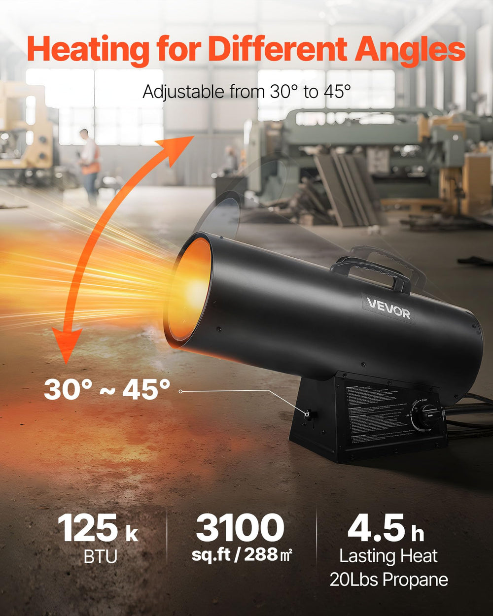 VEVOR propane heater ergonomic handle for effortless transport and placement