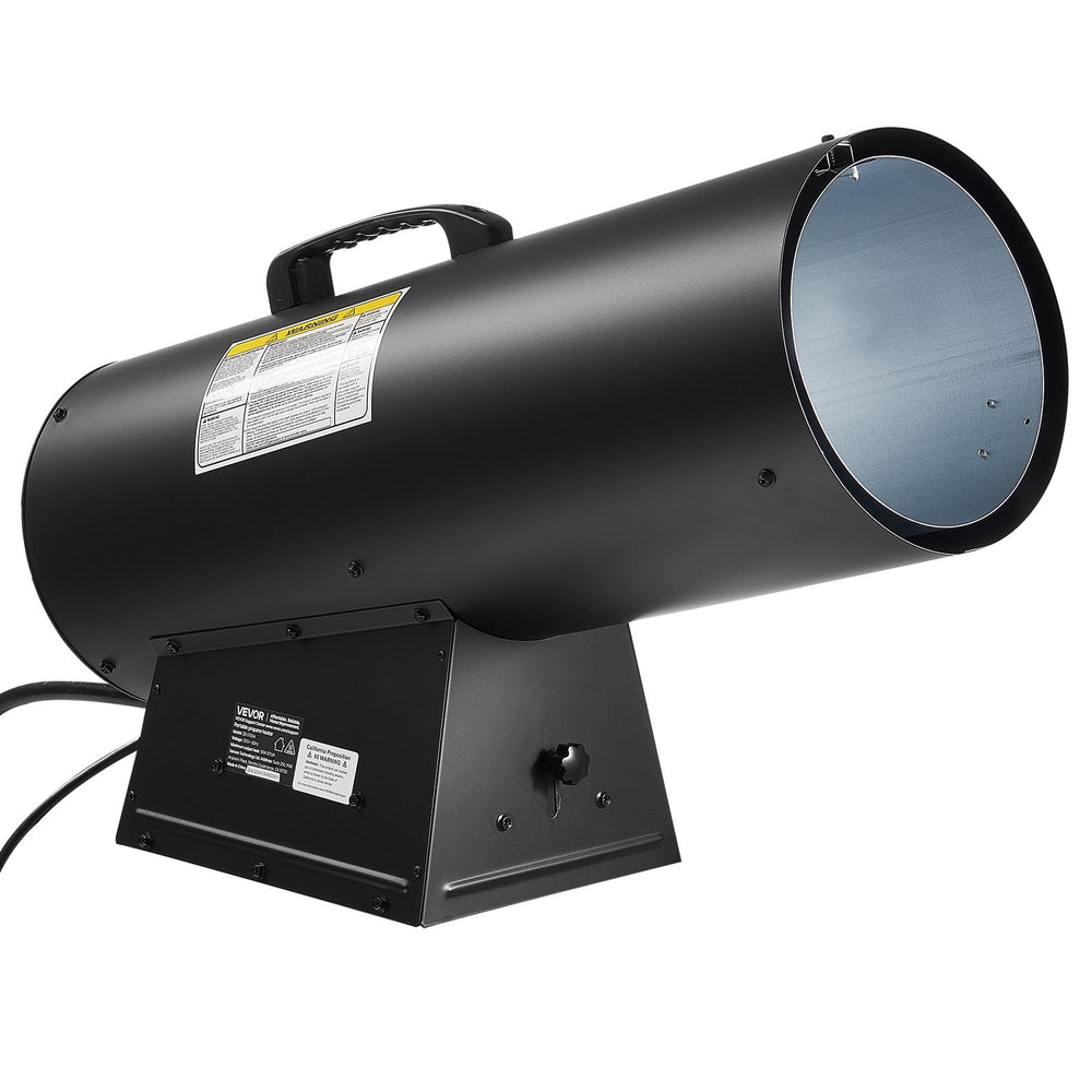 VEVOR propane heater weatherproof finish detail demonstrating rust resistance and durability