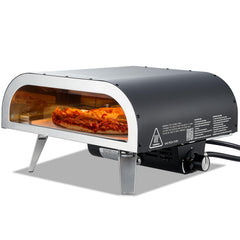 VEVOR propane outdoor pizza oven front view showing compact portability and quick setup