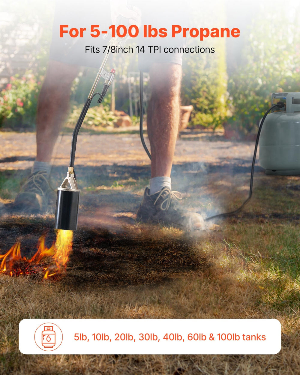 VEVOR 10 ft hose and 14 TPI connector showing versatile tank compatibility advantage