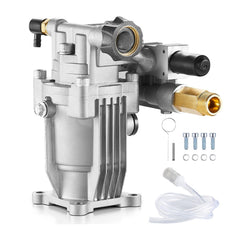 VEVOR pump front assembly showing mounting pattern and quick fit benefits