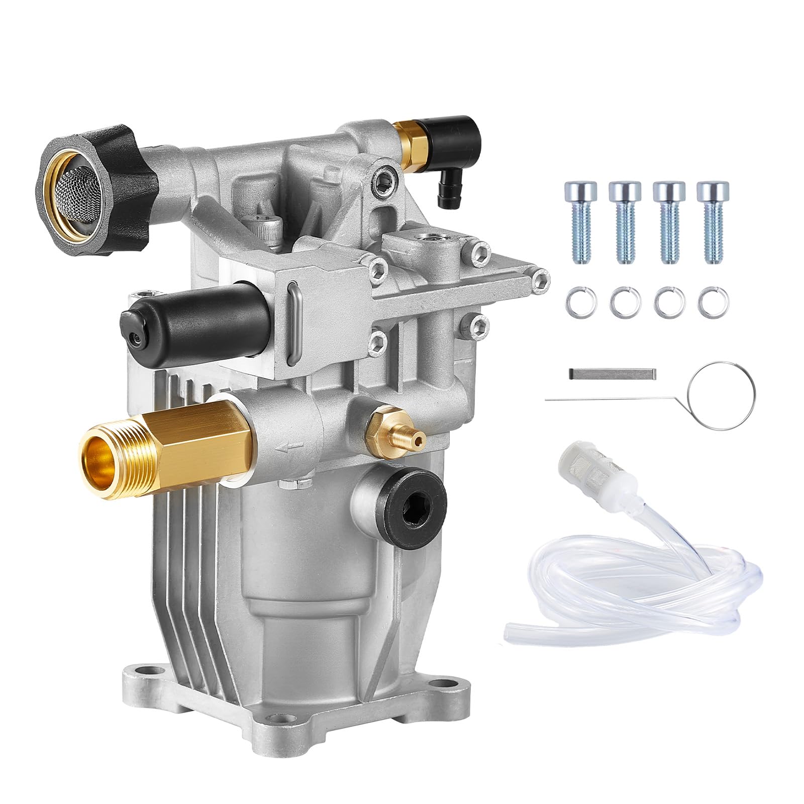 VEVOR pump in driveway cleaning scene showing effective pressure cleaning
