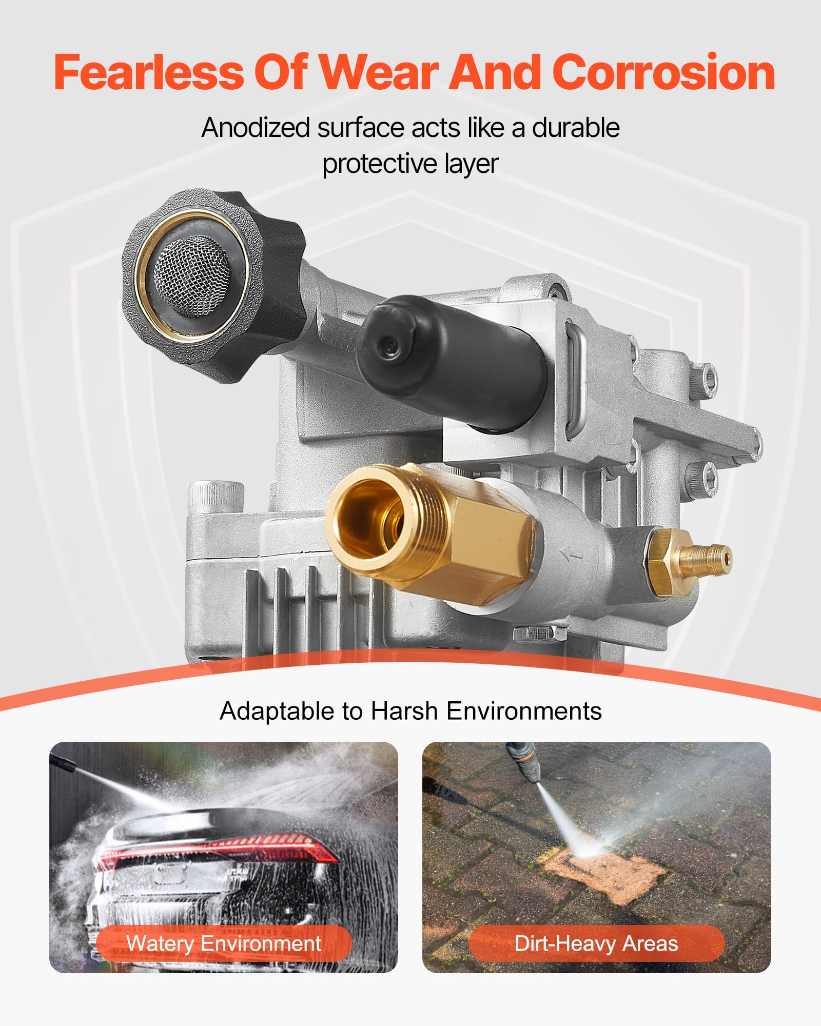 VEVOR shaft and flat key detail showing secure drive connection