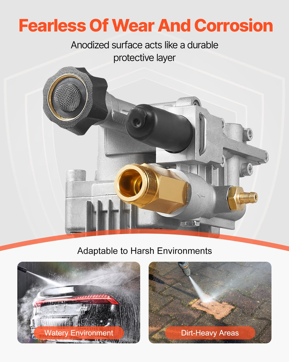 VEVOR shaft and flat key detail showing secure drive connection