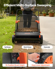 VEVOR PP and rubber wheel closeup demonstrating traction and smooth push on rough ground
