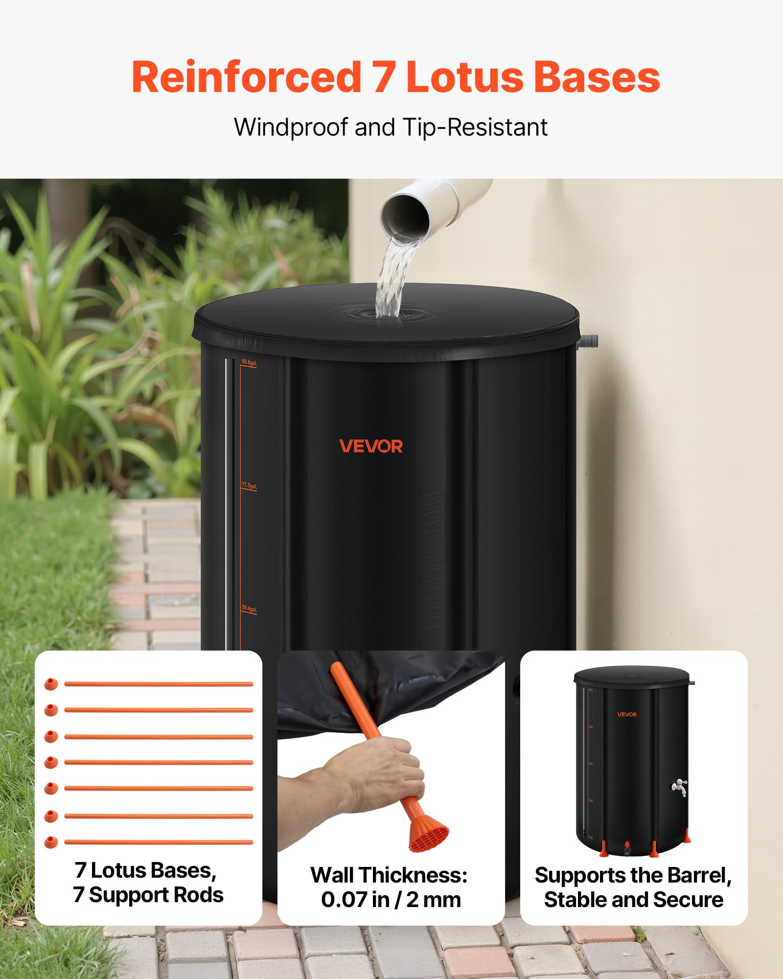 VEVOR detalle del PVC 1000D, material duradero y resistente