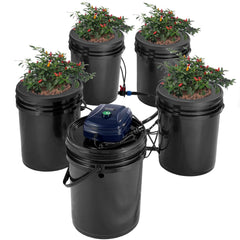 VEVOR kit front view showing four buckets and reservoir for quick setup