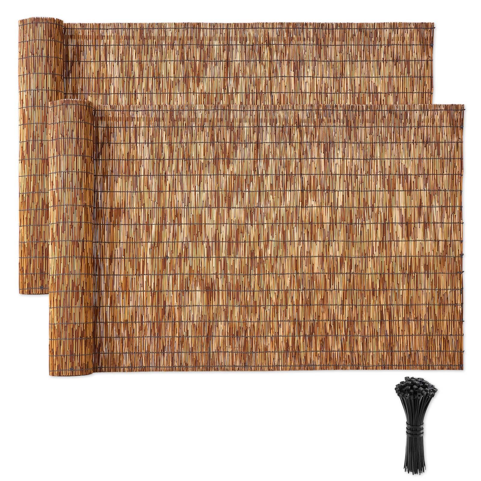 VEVOR front view of reed fencing pack showing ready-to-install privacy