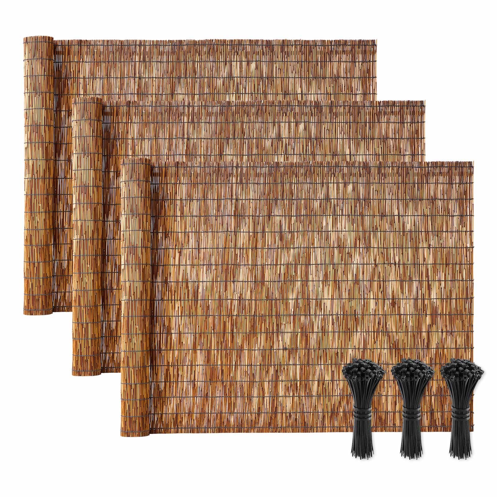 VEVOR full roll reed fencing front view showing coverage benefit