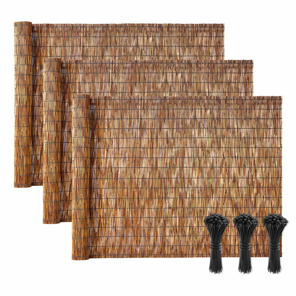 VEVOR full roll reed fencing front view showing coverage benefit