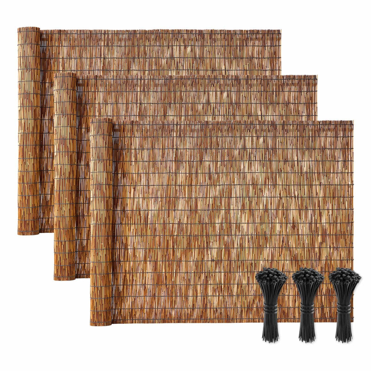 VEVOR full roll reed fencing front view showing coverage benefit