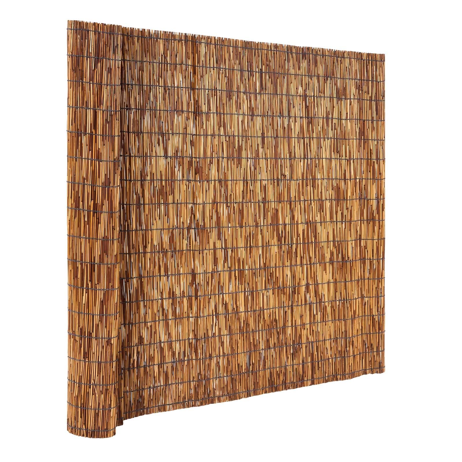 VEVOR unrolled reed fencing displaying full 13.12 ft coverage