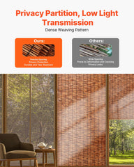 VEVOR installed reed screen on balcony railing offering privacy and sun blocking