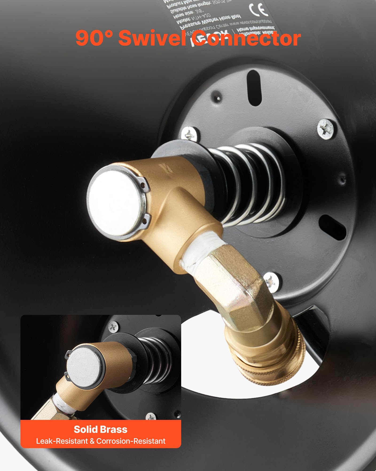 VEVOR comfort-grip hand crank detail for easy rewind and reduced wrist fatigue