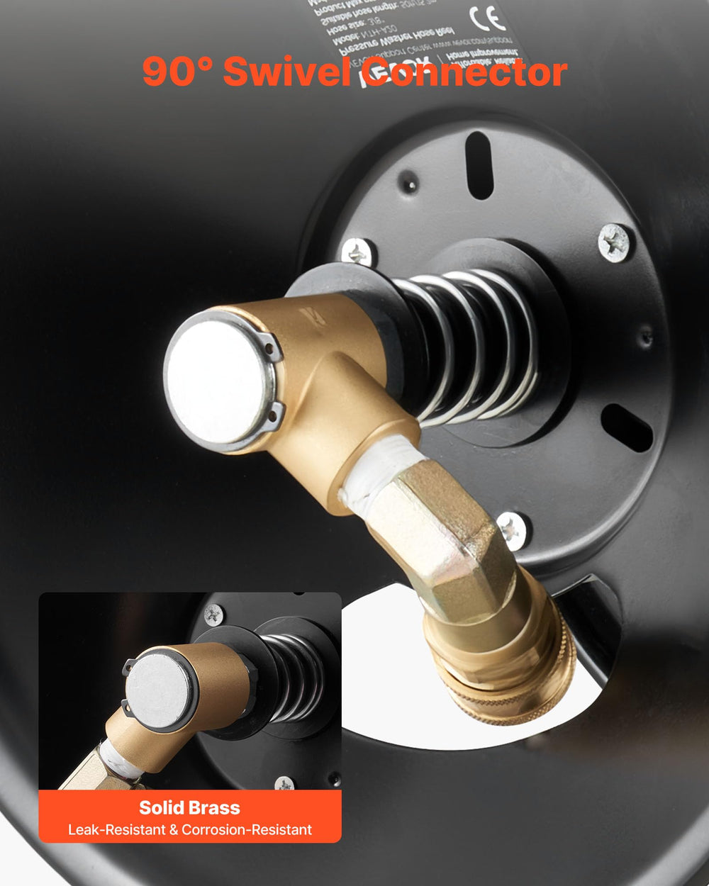 VEVOR comfort-grip hand crank detail for easy rewind and reduced wrist fatigue
